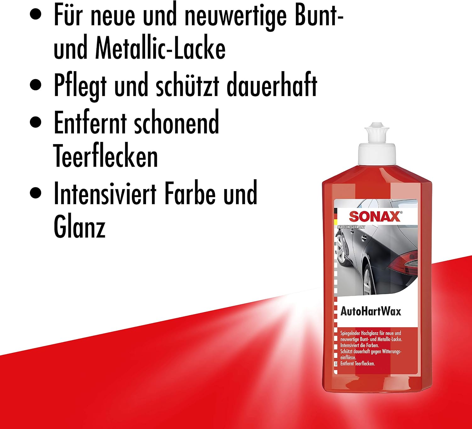 SONAX 301200 Perfection Polishing Wax 500ml | Liquid hard wax for new and nearly new standard and metallic paintwork.