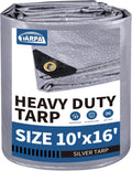 TARPAL 10x16 tarp,Heavy Duty Tarp 14mil Silver Reflective Tarps Waterproof with Grommets and Reinforced Edges UV Protection,Tear Resistant for Firewood,RV,Boat,Roof,Car,Camping