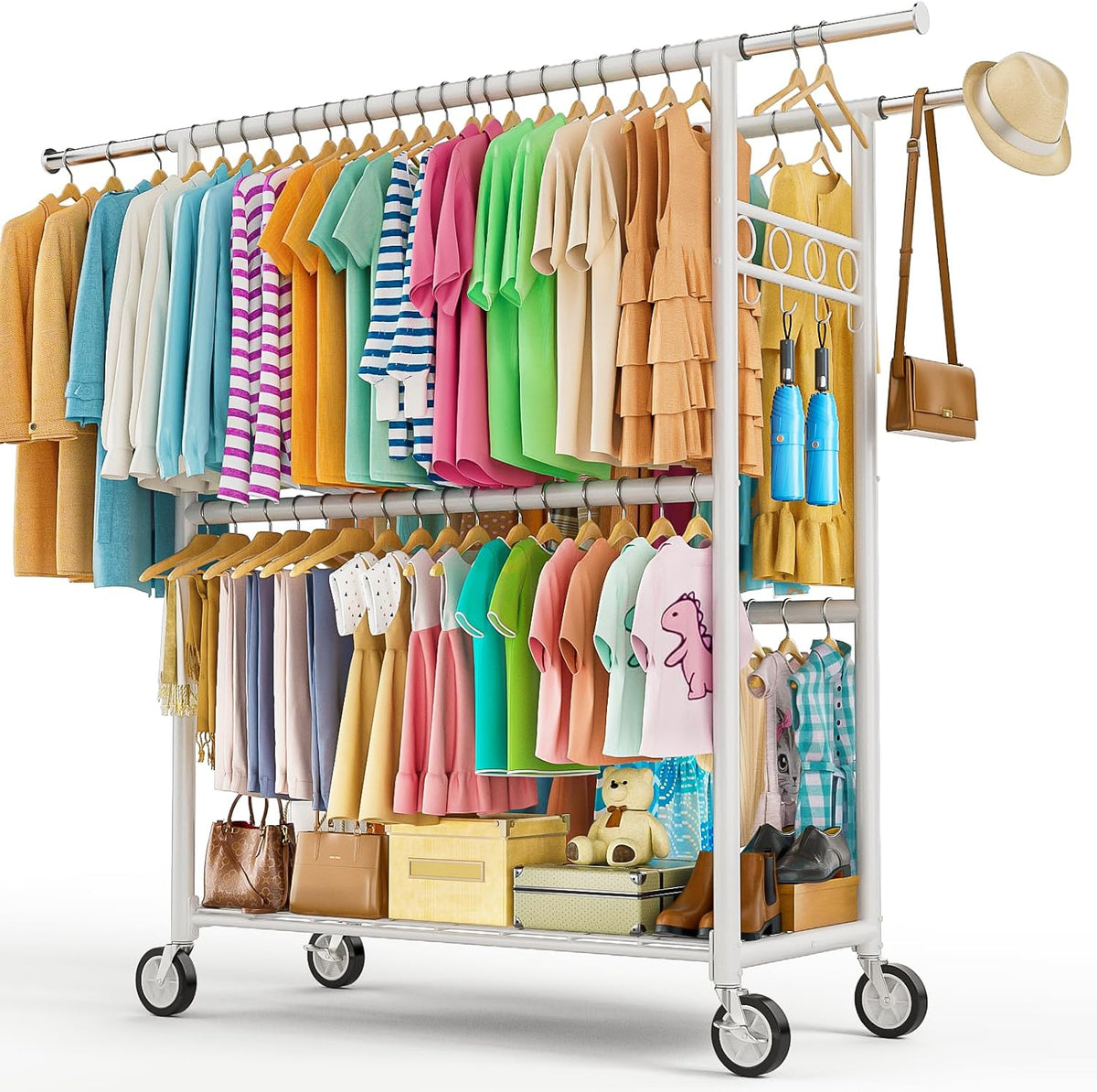 heavy duty clothes rack load 1060lbs, four rods, main product view