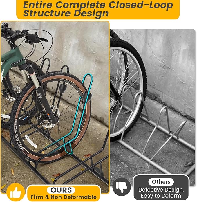 4 Floor Bike Rack, Safeguard Disc Brakes & Derailleurs Design, Waterproof