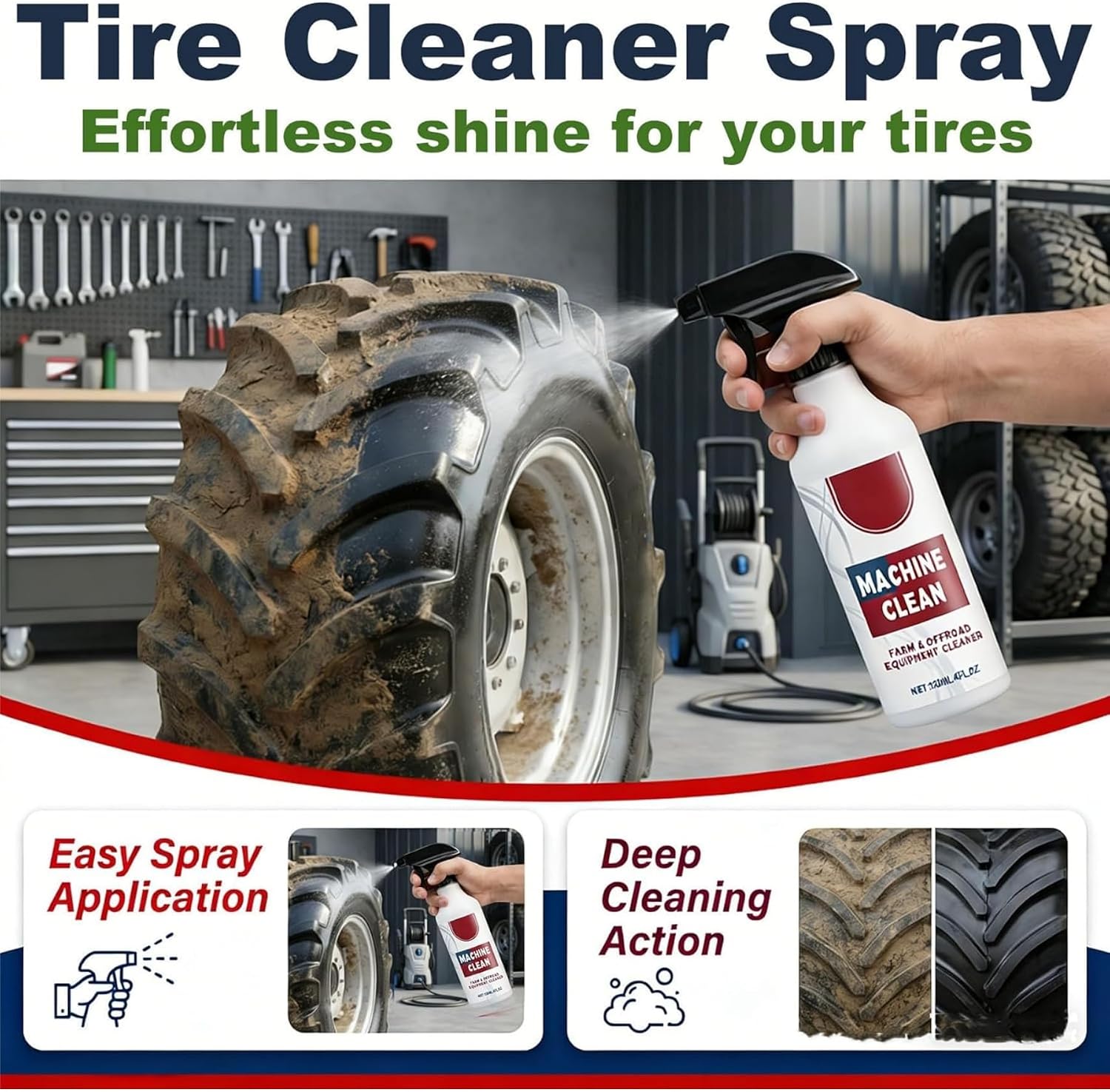 Machine Clean Spray, Machine Clean - Machine Clean Spray, Multi-surface Portable Cleaners, Car Tire Farm & Offroad Cleaner (3)