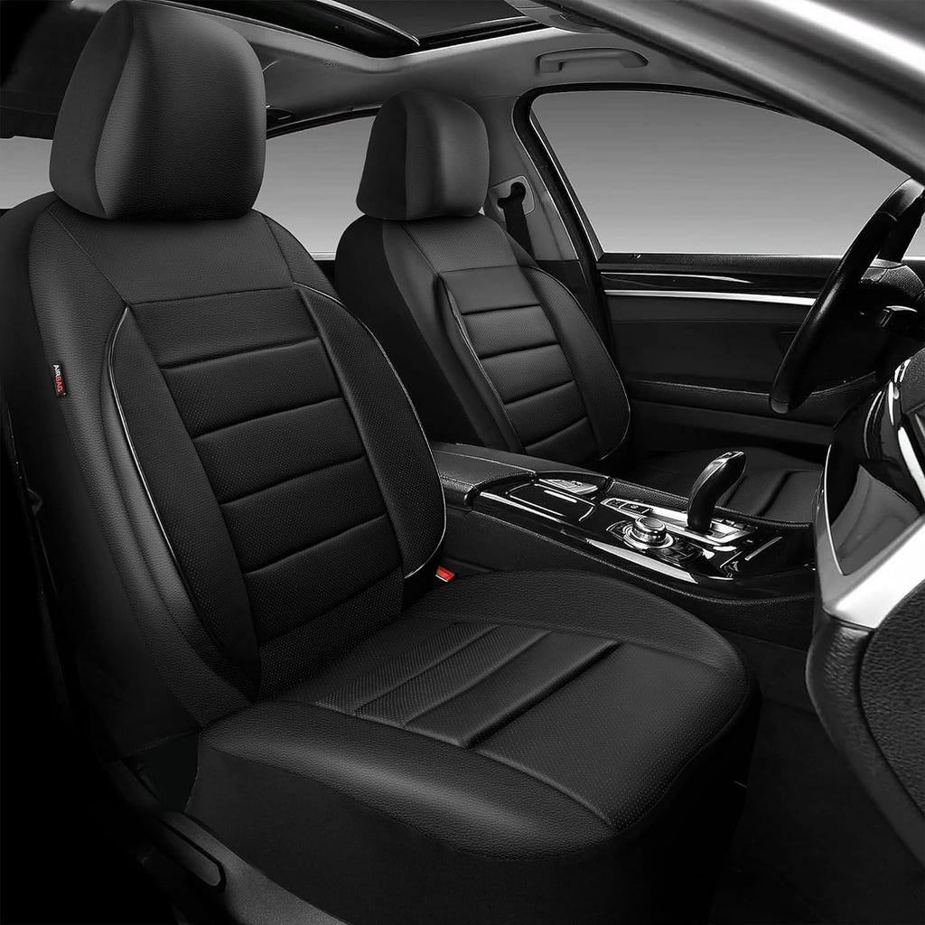 car pass faux leather car seat covers front shown in use