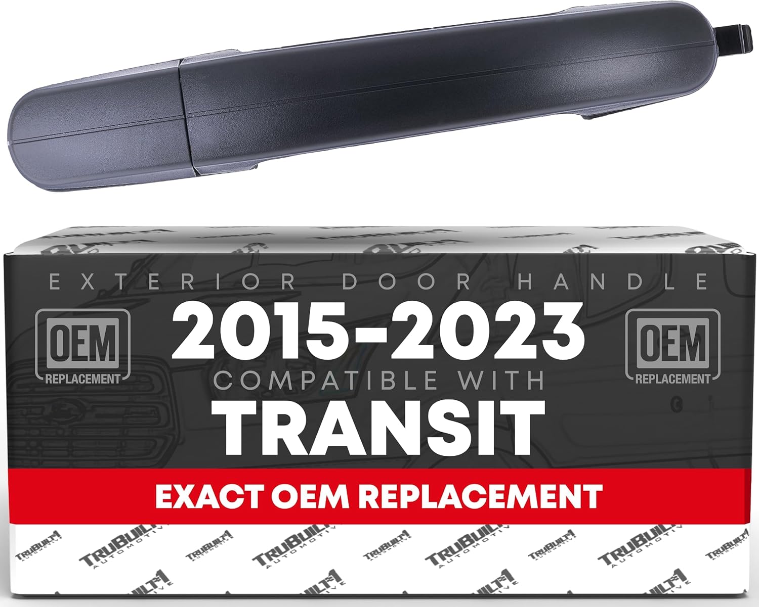 T1A Exterior Rear Passenger Sliding Door Handle Replacement - Compatible with 2015-2023 Ford Transit - Textured Black, Plastic - OEM BK2Z-6126604-A, BK2Z-61218B08-A, 97699