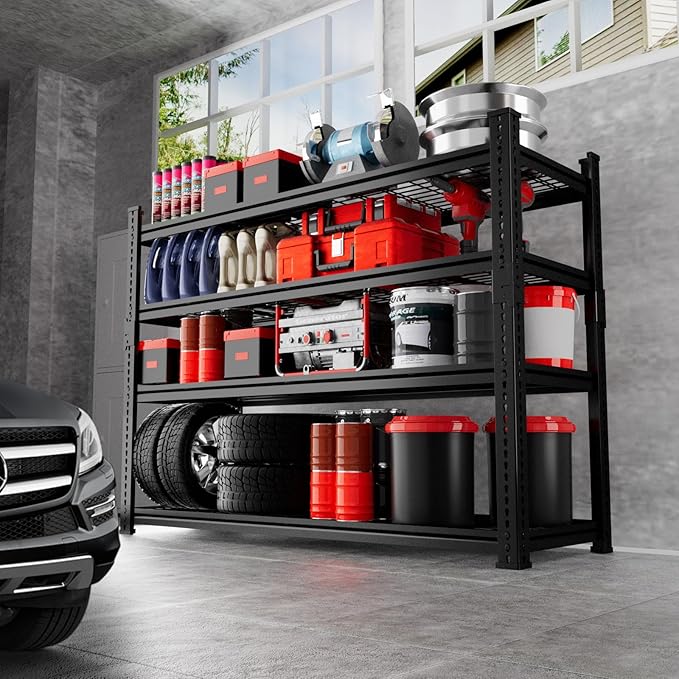 Storage Shelves, Garage Shelving Heavy Duty 2640LBS Capacity, 4 Tier Utility - Image 2