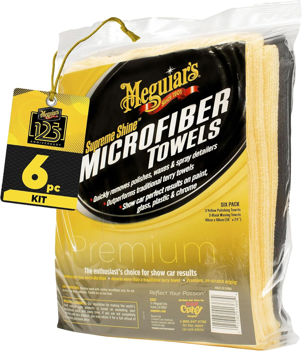 Meguiar's X2025 Supreme Shine Microfiber Towels -6 Pack