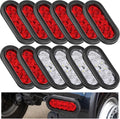 yexiya 12 pack oval led trailer light kit,red, main product view