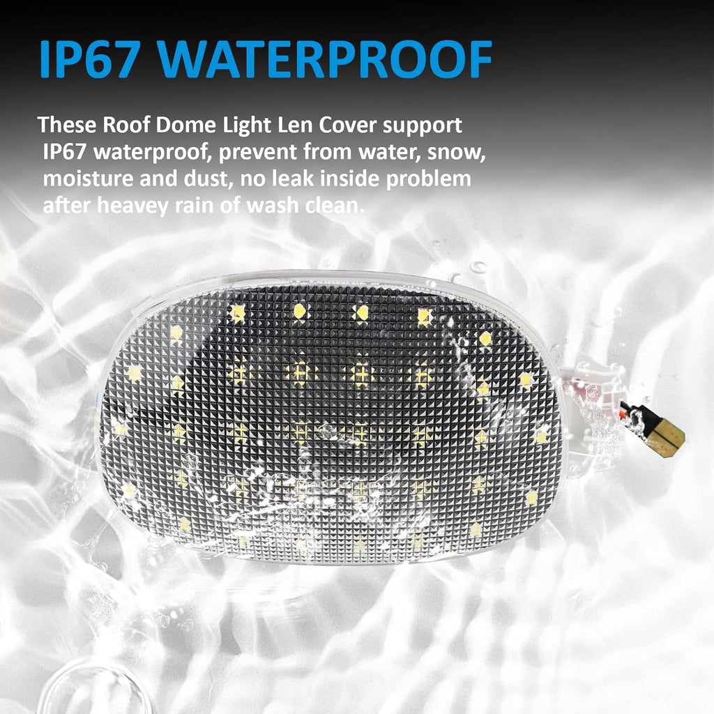LED Interior Dome Light for 1998-2003 Dodge Ram 1500 Dakota Neon Caravan Chrysler Sebring Town & Country: 6000K White Dome Lamp Kit, Roof Map Dome Light Cover Lens Overhead with White LED PCB, 1 Set