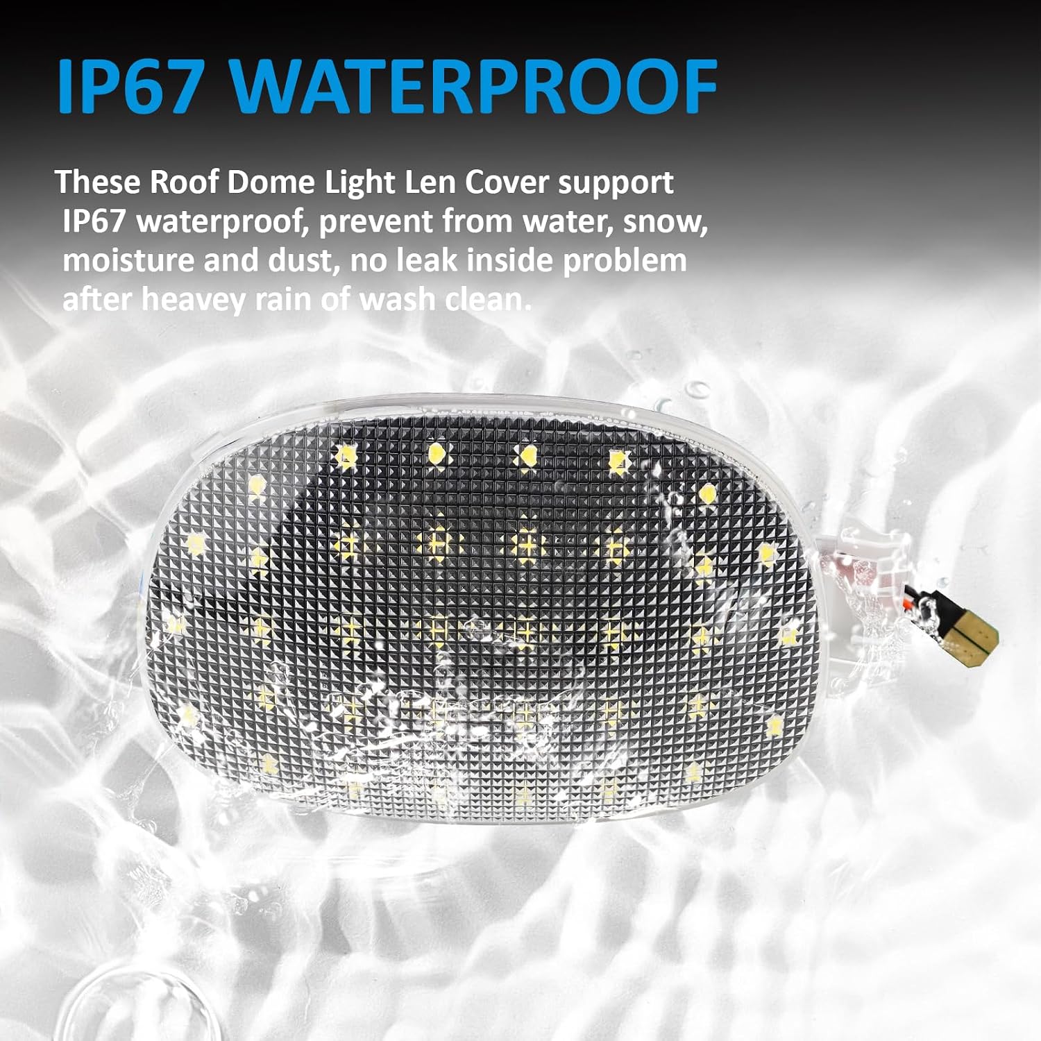 LED Interior Dome Light for 1998-2003 Dodge Ram 1500 Dakota Neon Caravan Chrysler Sebring Town & Country: 6000K White Dome Lamp Kit, Roof Map Dome Light Cover Lens Overhead with White LED PCB, 1 Set