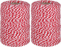 Vivifying Red and White Twine, 2Pcs נ656 Feet 2mm Cotton Bakers Twine String for Gift Wrapping, Baking, Butchers, DIY Crafts, Tying Cake and Pastry Boxes (Red & White)