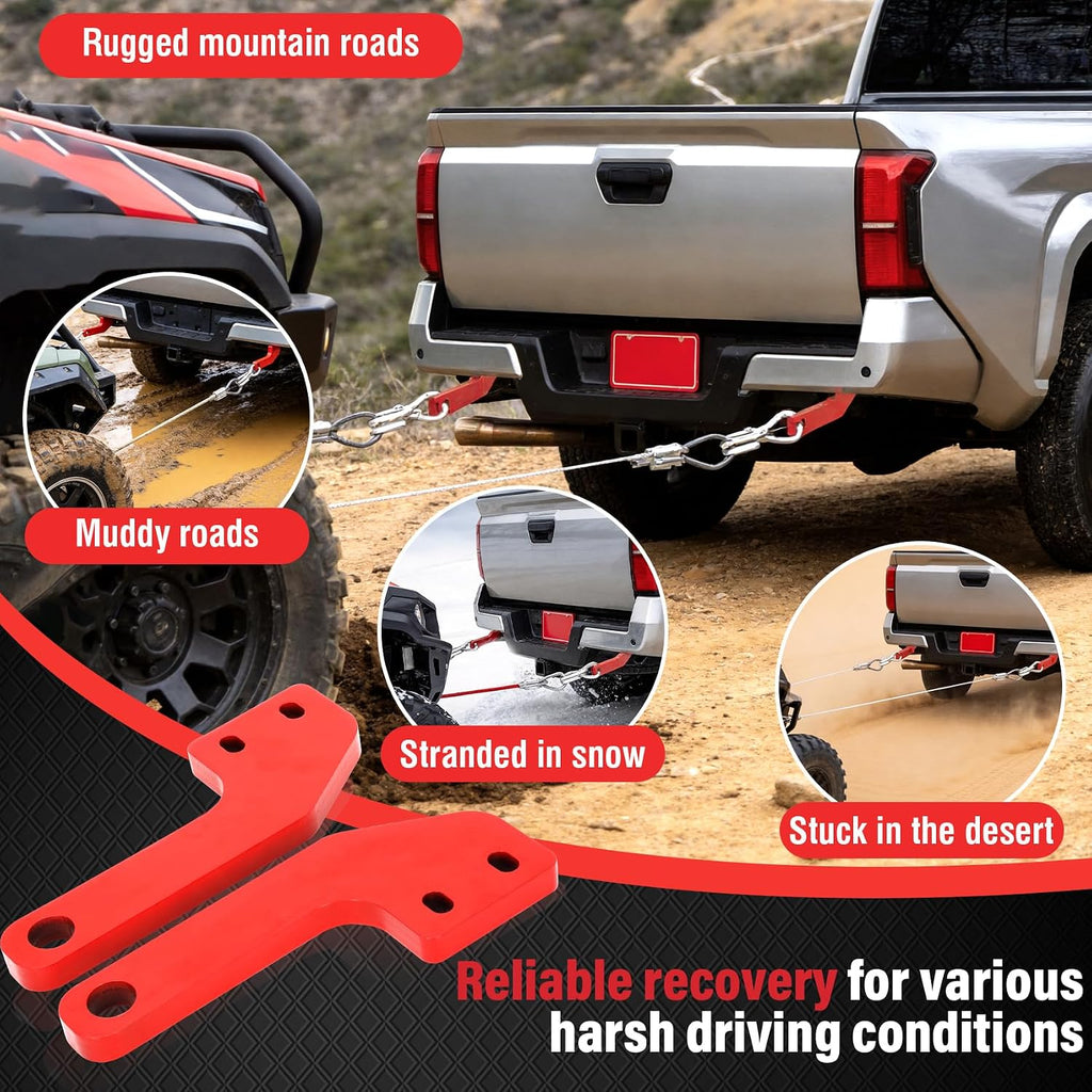 Rear Tow Hooks Kit, Rear Recovery Points for 2024 2025 2026 Toyota Tacoma, Heavy Duty Carbon Steel Rear Towing Hooks for Off-Road Recovery & Emergency Rescue, Universal Left & Right Fit, 2PC