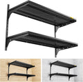 2 Tier 1.3x3ft Garage Shelving Wall Mounted, 400 lbs Load Capacity, 15.6x36inch
