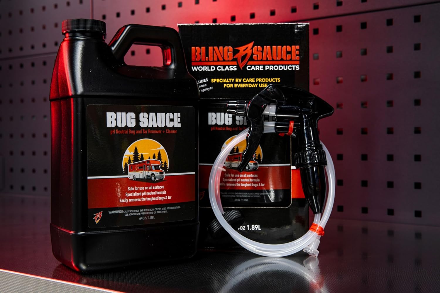 Bling Sauce Bug Sauce, pH Neutral Bug & Tar Cleaner for RVs, 64 oz | pH-neutral bug and tar remover lifts tough front-end grime from RV exteriors with safe spray, agitate and wipe cleaning