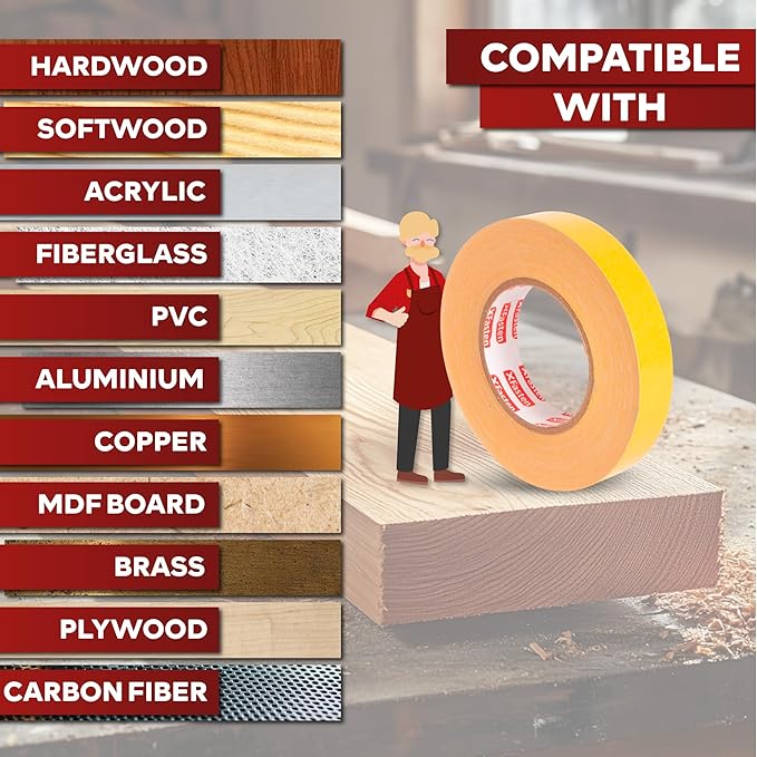 XFasten Bulk Double Sided Woodworking Tape 1-inch, 592 Feet Total Residue-Free - Image 7