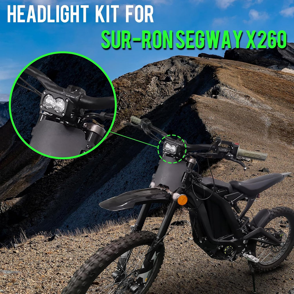 motoparty Headlight Kit for Sur-Ron Segway X260, Clear White 6000-6500K Spot/Flood Light Pods Combo Kit, Motorcycle Lights Bars Accessories, Bright Front Lamp （3 Inch）
