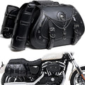 Motorcycle Saddlebags, 30L Leather Waterproof Side Saddle Bags