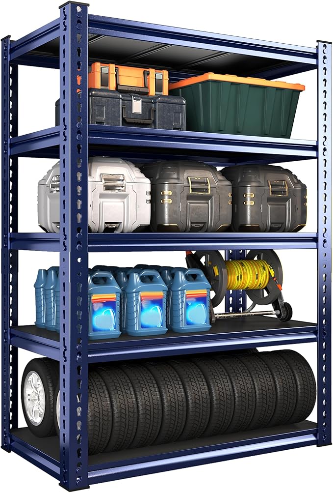 REIBII Garage Shelving 72" H Storage Shelves Sturdy Metal Shelves Heavy Duty 5 by REIBII
