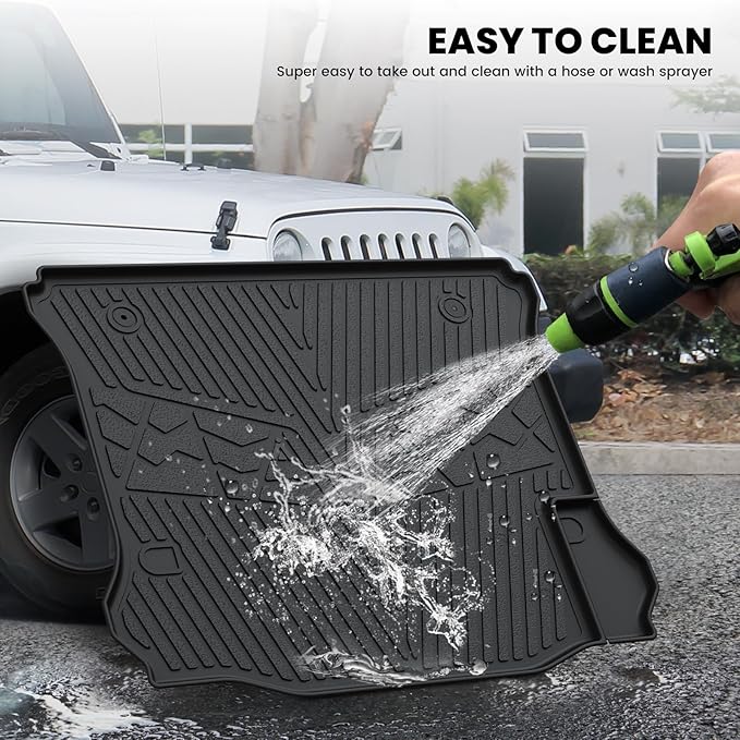 LASFIT Trunk Mat for Jeep Wrangler 2011-2018 JK Unlimited 4-Door All Weather - Image 5