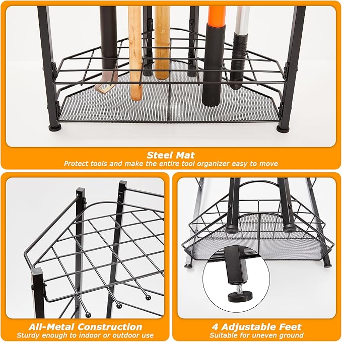 Garden Tool Organizer for Corner, Holds 35 Long-Handled - Image 5