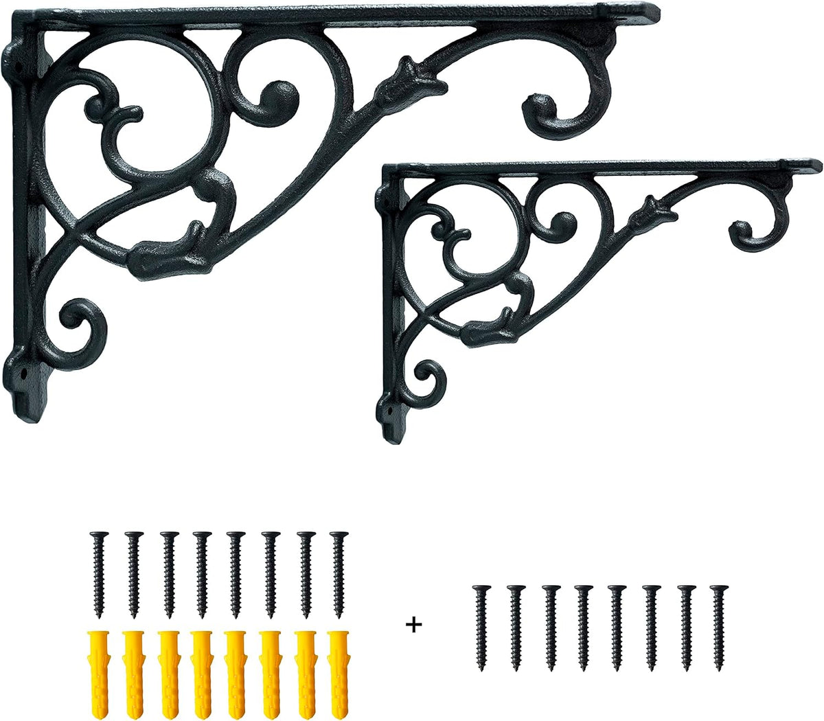 decorative shelf brackets,11 inch cast iron shelf supply,antique, main product view