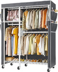 raybee clothes rack with cover, rolling portable closet, main product view