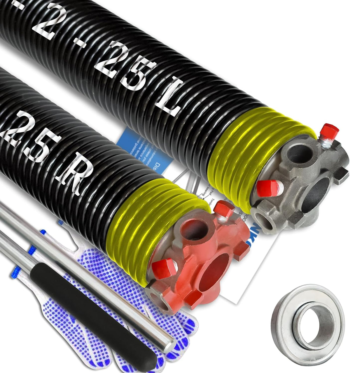 Garage Door Torsion Spring Set, Pair of 2" Electrophoresis Coated Garage Door