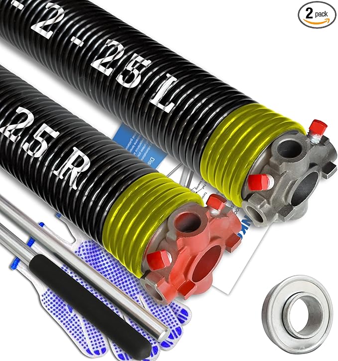 Garage Door Torsion Spring Set, Pair of 2" Electrophoresis Coated Garage Door by YINKCO