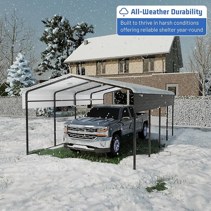 Metal Carport 13 * 20 FT Heavy Duty Carport Canopy - Image 3