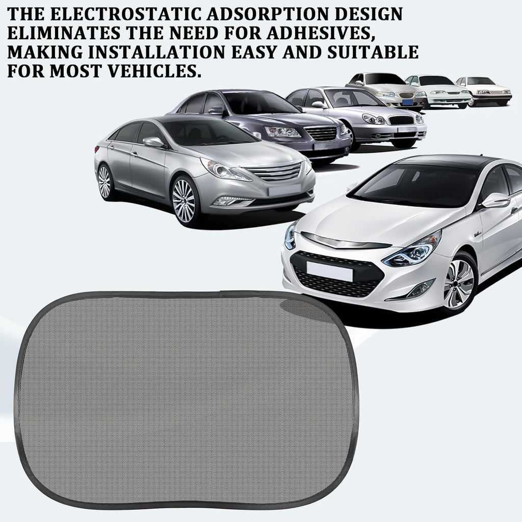 2PCS Car Window Shades, Static Cling Sun Shade for Side Windows, UV & Heat Protection Anti-Glare Auto Window Screen for Baby Safety & Comfortable Driving, Universal Fit Car Accessories