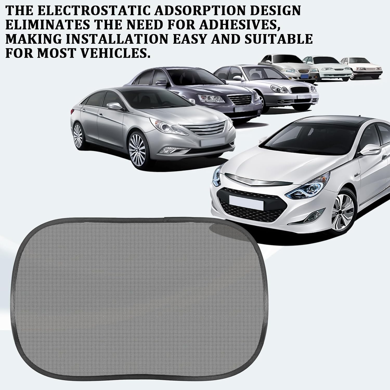 2PCS Car Window Shades, Static Cling Sun Shade for Side Windows, UV & Heat Protection Anti-Glare Auto Window Screen for Baby Safety & Comfortable Driving, Universal Fit Car Accessories