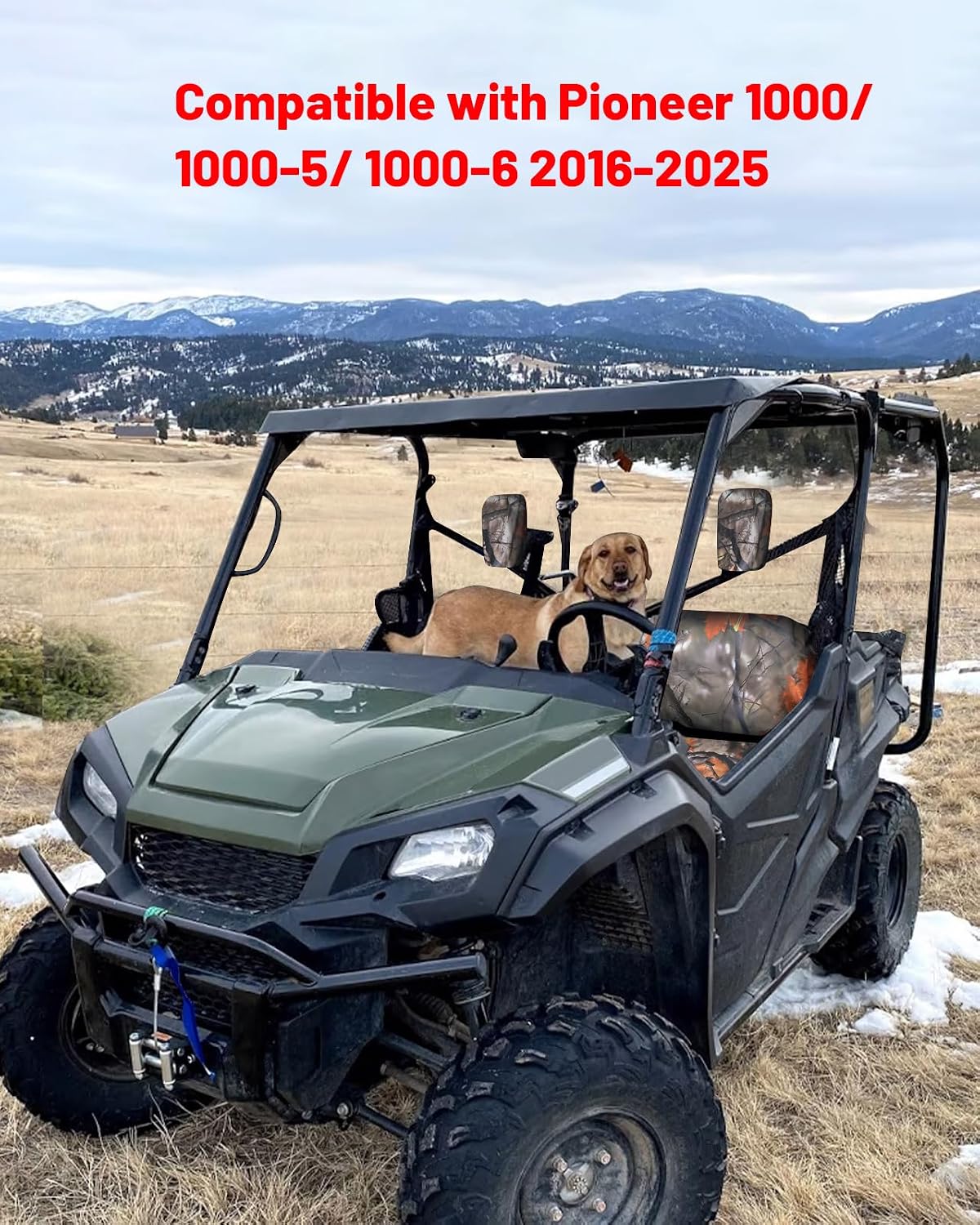 StarknightMT UTV Pioneer Seat Covers Compatible with 2016-2025 Pioneer 1000 1000-5(Front Seat),1000-6(Front and Rear Seat),Water-Repellent Bench Seat Cover Maple Camouflage