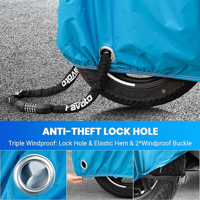 Favoto Motorcycle Cover 104 inches Length All Season Universal Weather - Image 5