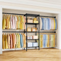ulif m2 wall mounted closet system, black clothes, main product view