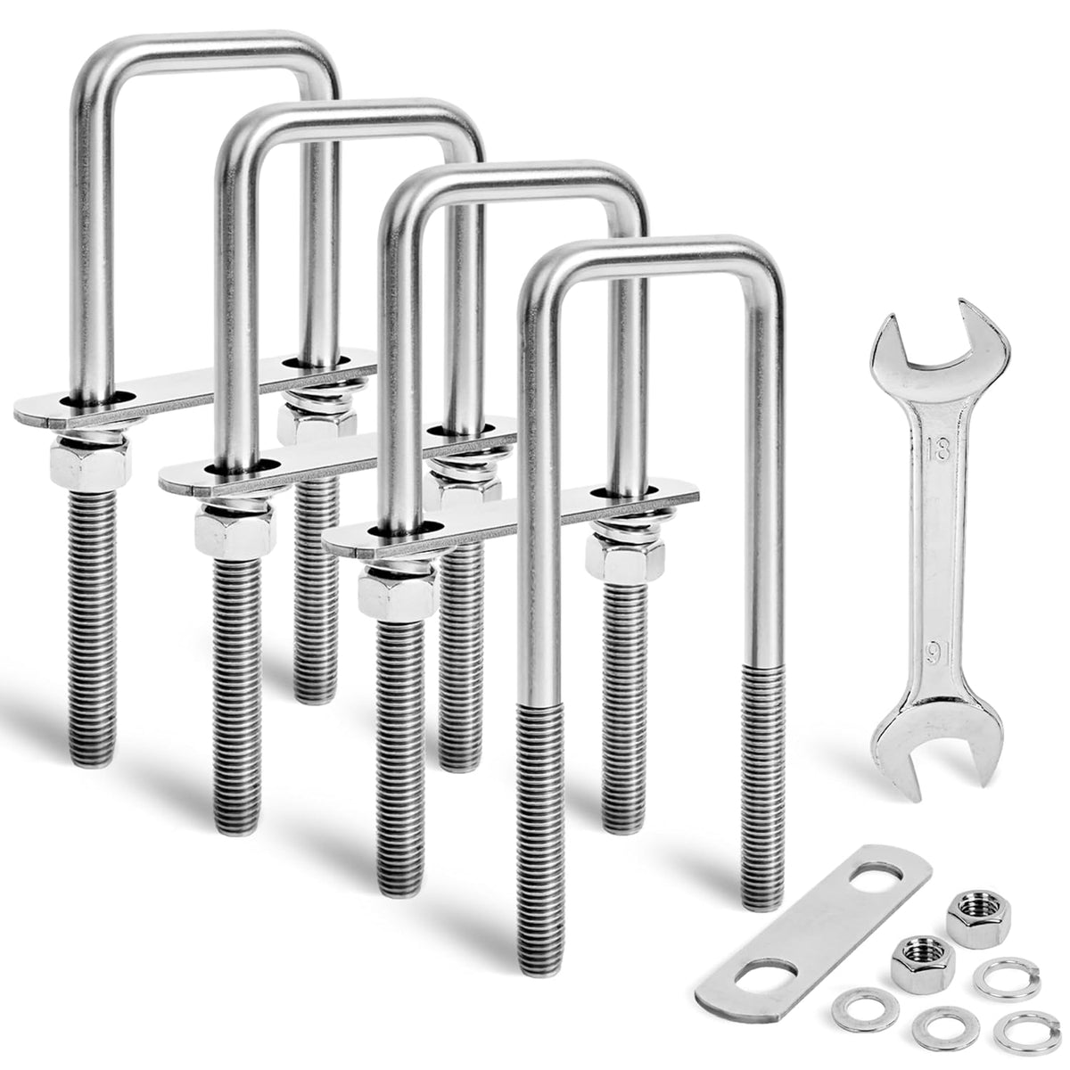 4 sets square u bolts 2 inch wide,m12, main product view