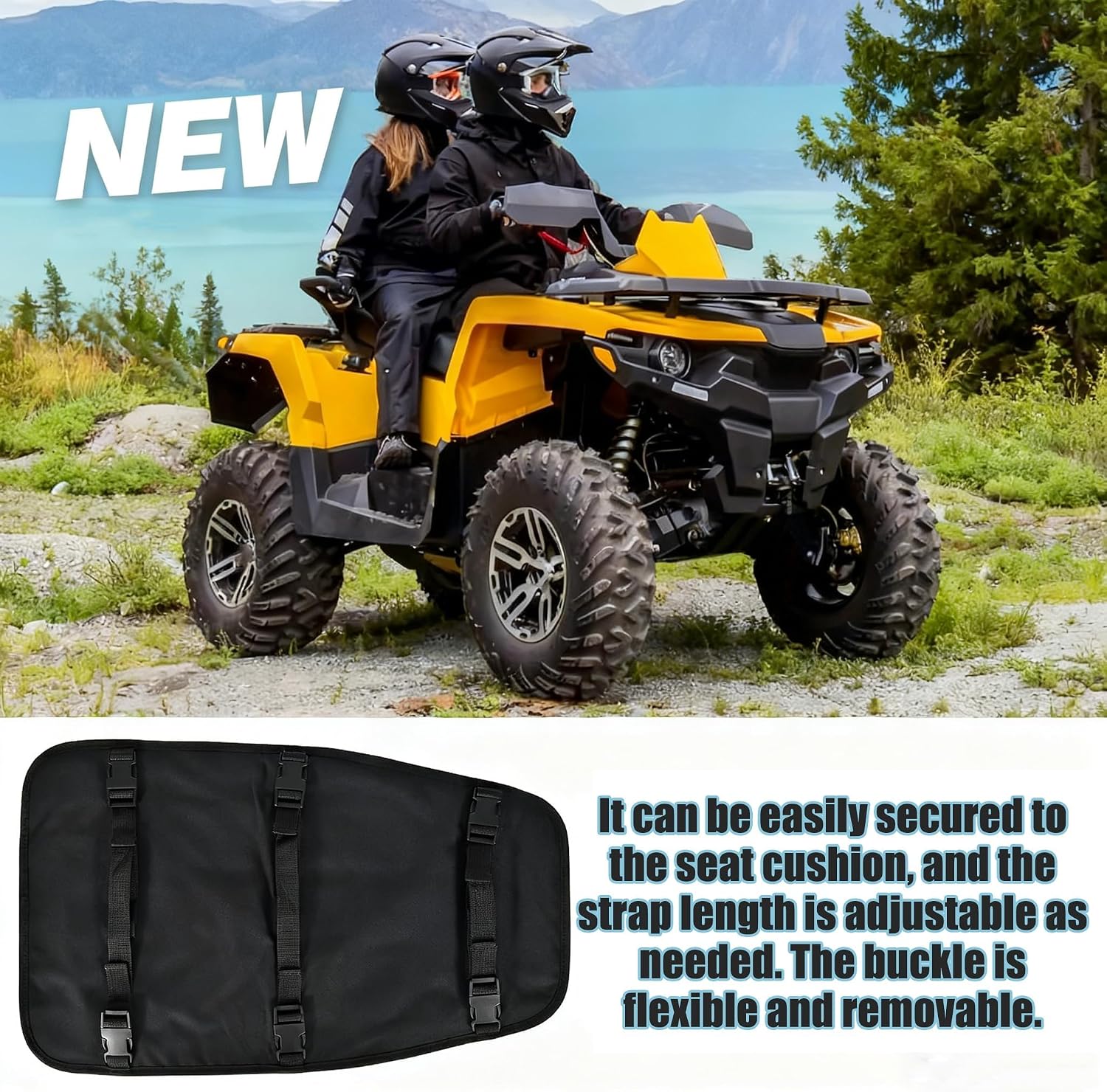 ATV Seat Cushion Cover for Polaris Sportsman 850 Premium 2021-2025, 3D Breathable Shock Absorbing Non Slip Water-Resistant Padded Quad Seat Protector