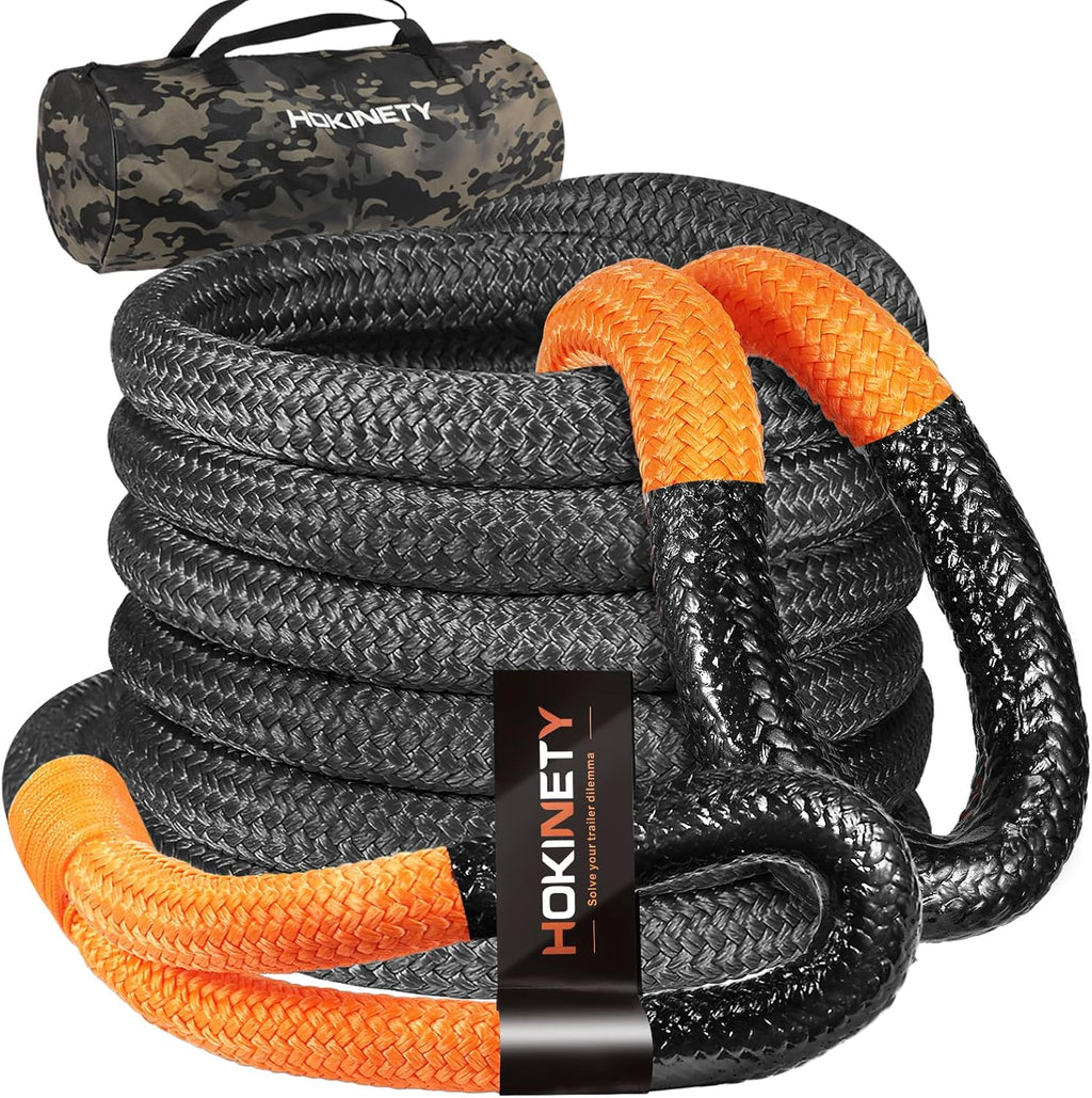 Kinetic Recovery Tow Rope: 1.25" x 30ft 54000LBS Snatch Strap Heavy Duty