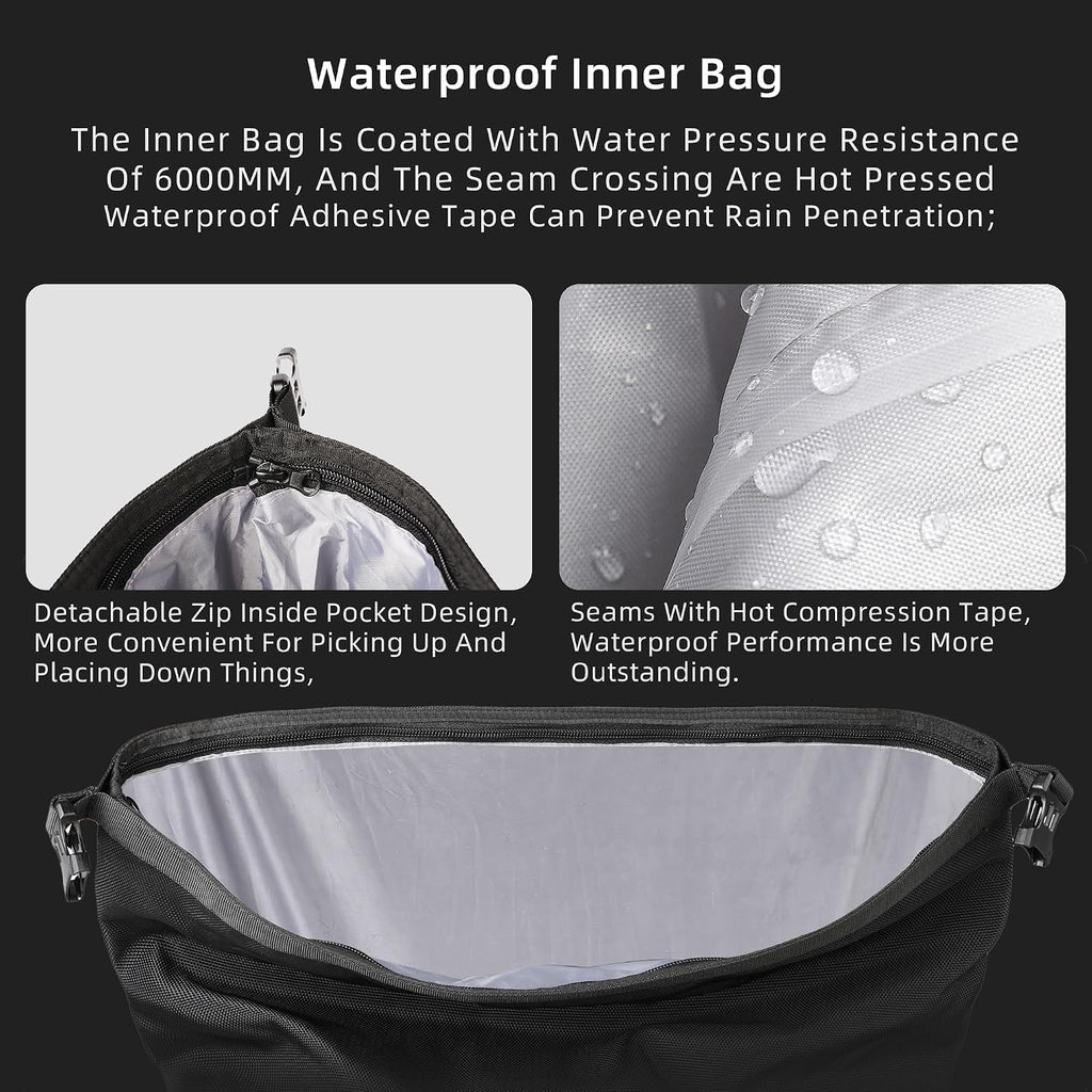 Waterproof Motorcycle Saddle bag Luggage Bag Quick Release Motorcycle Side Bag 25L Fits Most Adventure and Sports Bike Motorbike Racks (Black, 1 pcs)
