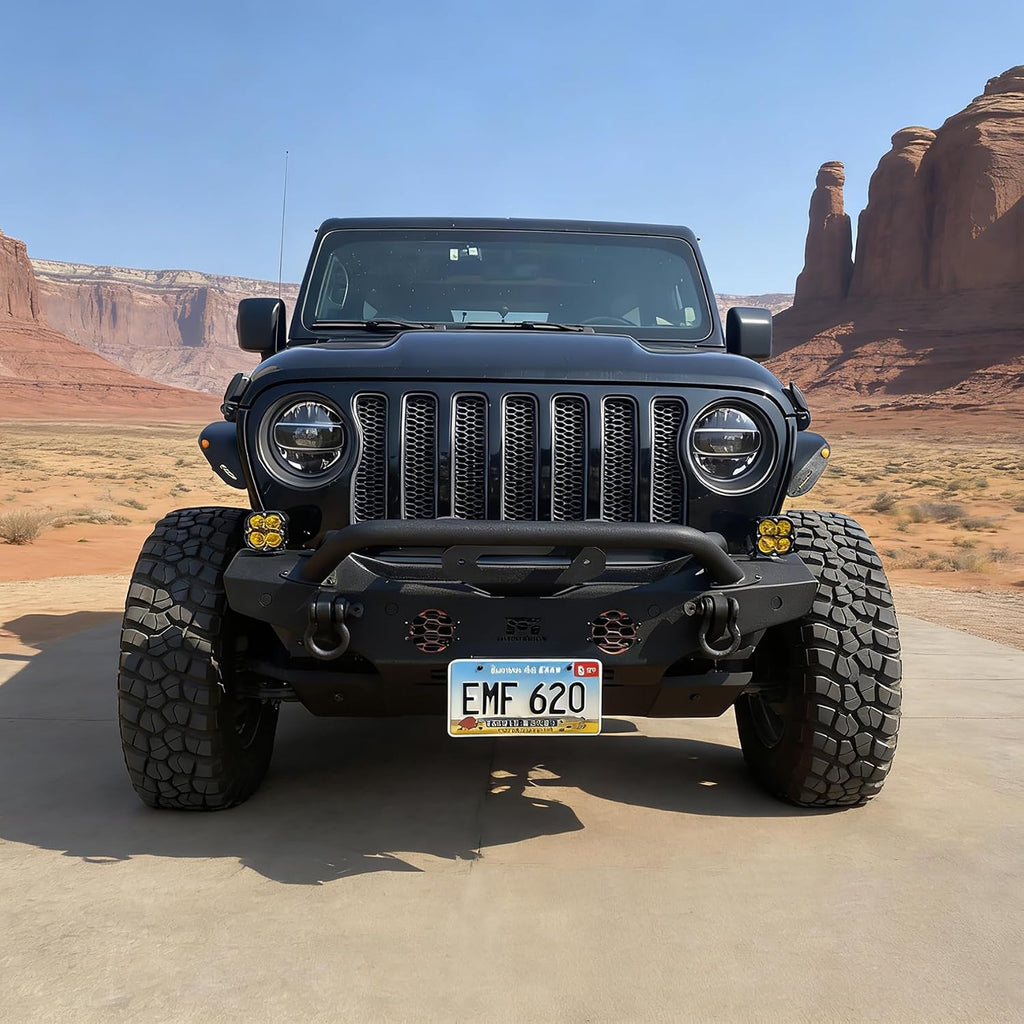 OMP Offroad Steel Fender Flares Compatible for Jeep Wrangler (JL/JLU 2018-2026) | Desert Viper Blade Design –No-Drill Bolt-On | Crawling Moab Rocks (4" No Inner Liners)