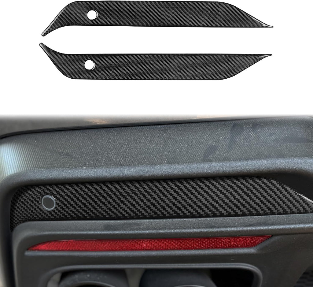 Tail Light Cover Trim Rear Brake Light Cover Trim Compatible with Ford Mustang 2024 2025 Accessories Black Real Carbon Fiber Exterior Accessories 2pcs