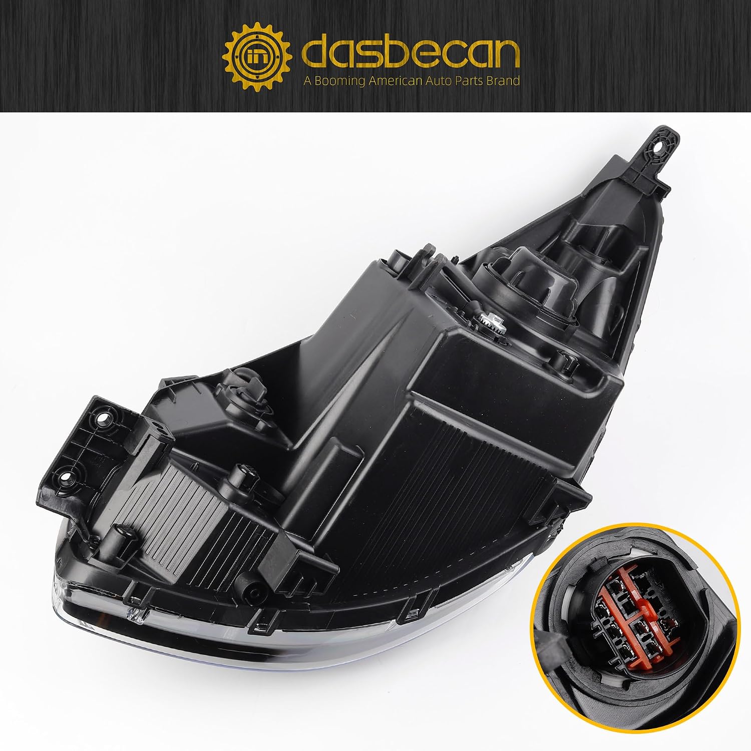 Dasbecan Halogen Headlight Compatible With Kia Soul 2014-2019 Left+Right Side Headlights Assembly Chrome Housing Replaces# 92101B2270 92102B2270 KI2502167 KI2503167(W/O Bulbs)
