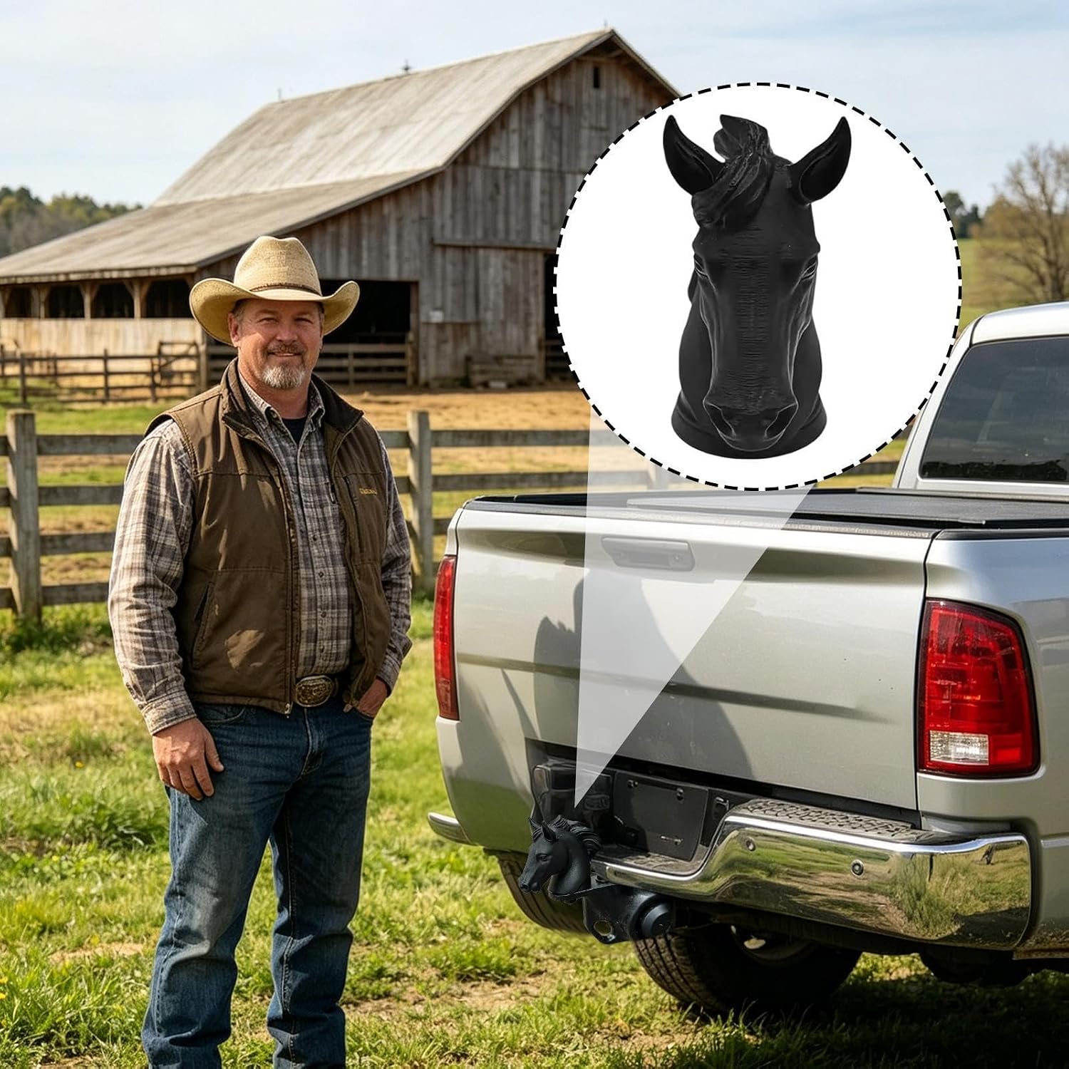 Trailer Hitch Covers | Horse Shape Heavy Duty | Tow Ball Cover | for Boat Caravan RV SUV Tractor Truck Yacht ATV Motorhome