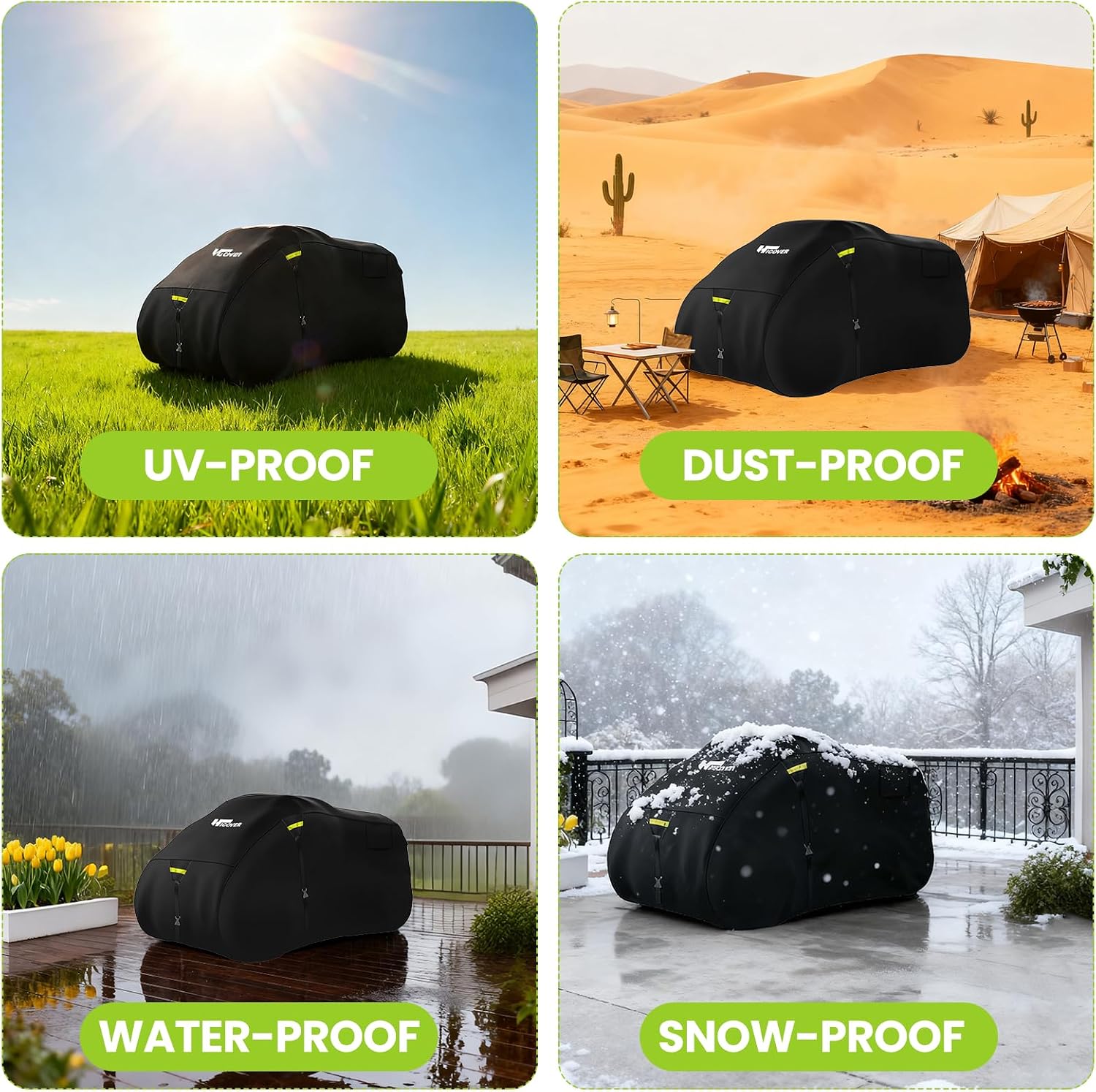 600D ATV Cover Waterproof Heavy Duty Trailerable 4 Wheeler Cover Waterproof Outdoor Quad Cover All Weather Season UV Protection for Polaris Kawasaki Yamaha Suzuki Honda