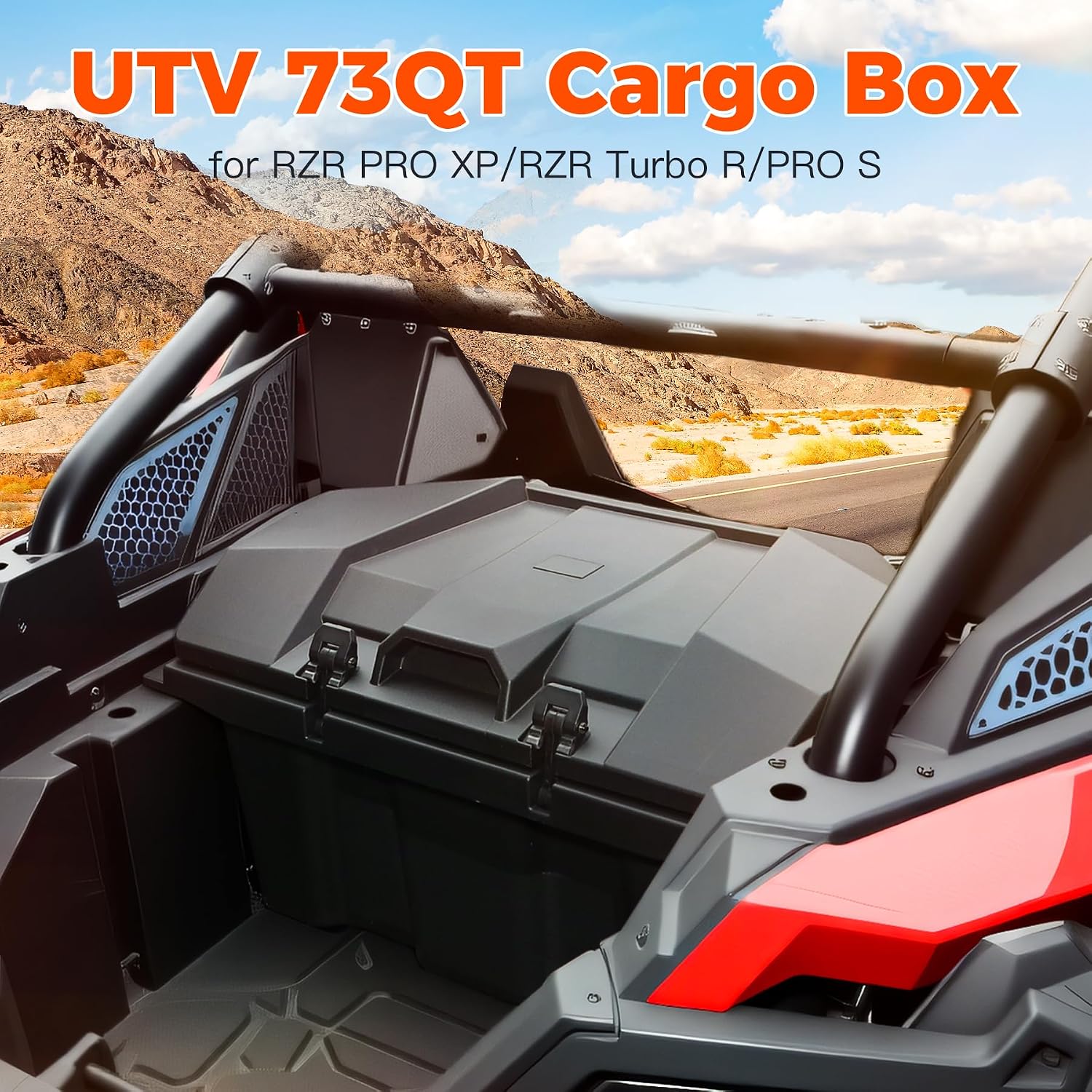 73 QT Rear Cargo Box for RZR PRO XP/RZR Turbo R/PRO S 2020-2026 | Water Rear Resistant Storage Bed Box, Cargo Storage Box, Replacement OEM #2883751