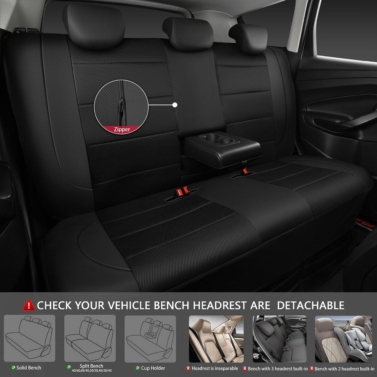 car pass leather and 3d air mesh universal, front angle view