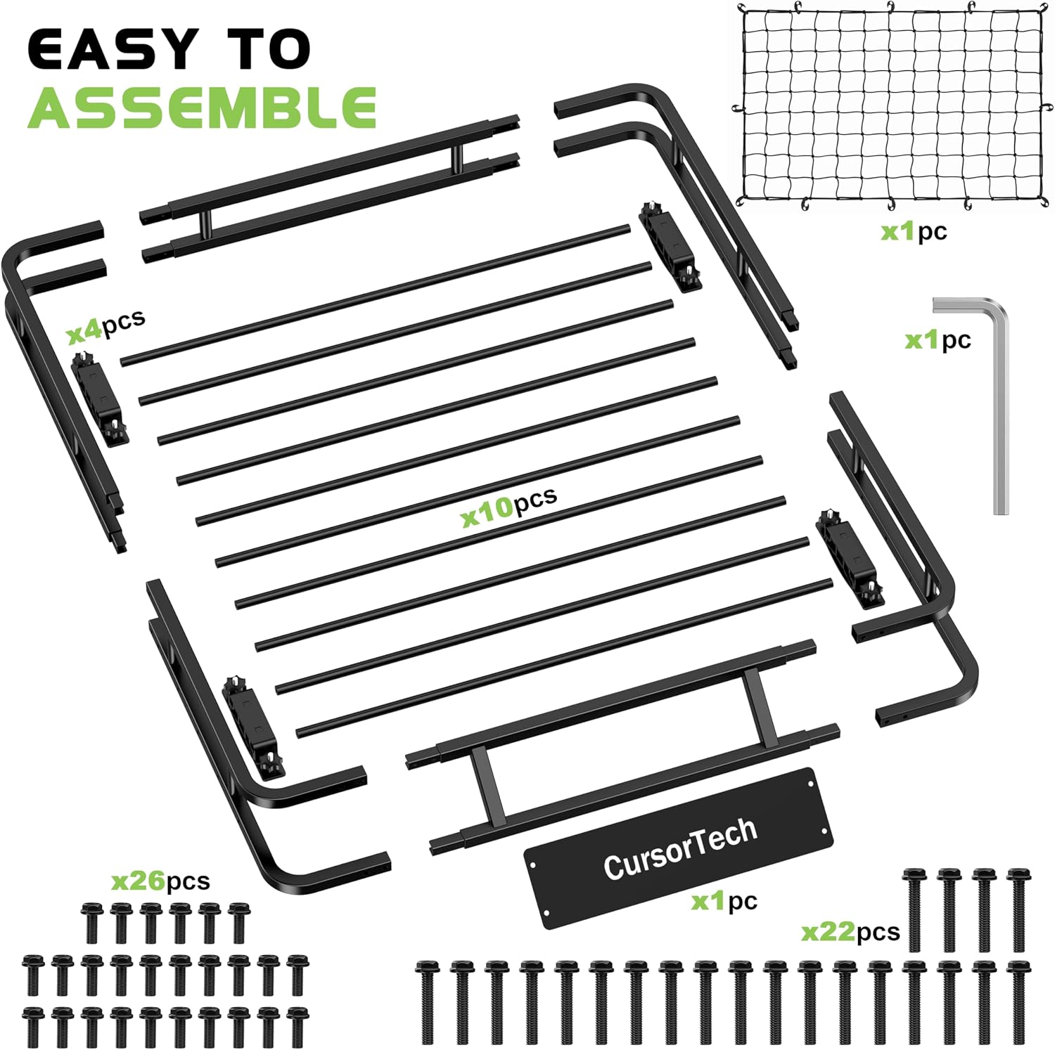 Roof Rack Basket with Net 46" x 36" Heavy Duty Rooftop Cargo Carrier 300 lbs Capacity Steel Roof Basket Vehicle Cargo Baskets Luggage Holder Rack for SUV Truck Car Travel Camping Storage