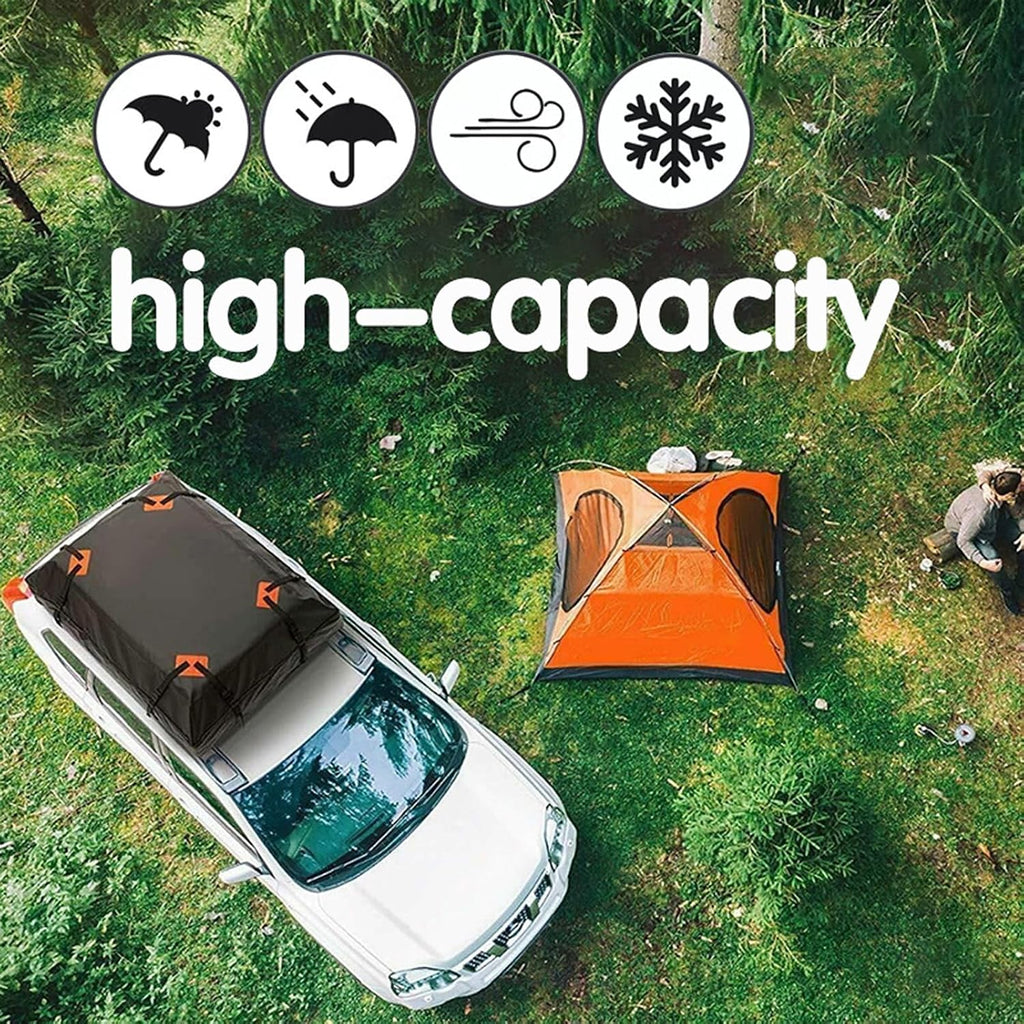 Roof Cargo Bag Heavy Duty Oxford Fabric Rooftop Cargo Carrier with Anti-Slip Mat Weatherproof 15 Cubic Feet Car Top Luggage Storage for SUVs Trucks Sedans