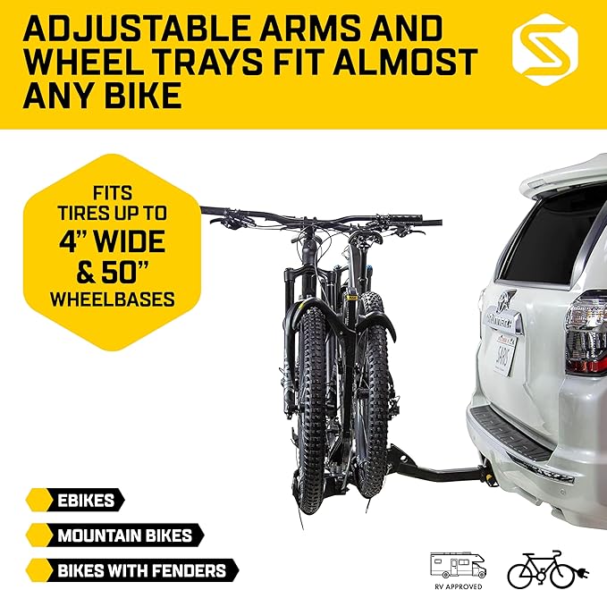 Saris SuperClamp G3 2-Bike HD Hitch Rack – Lightweight Platform Bike Carrier - Image 3