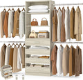 aheaplus closet system,4-9ft closet organizer with 4 wood, main product view