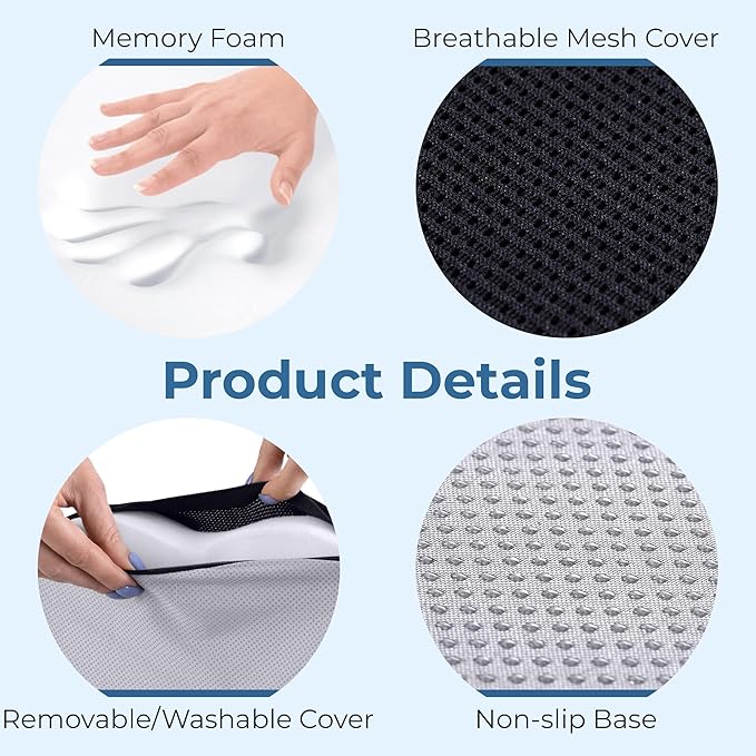 5 STARS UNITED Seat Cushion for Tailbone Pain Relief – Large Memory Foam - Image 7