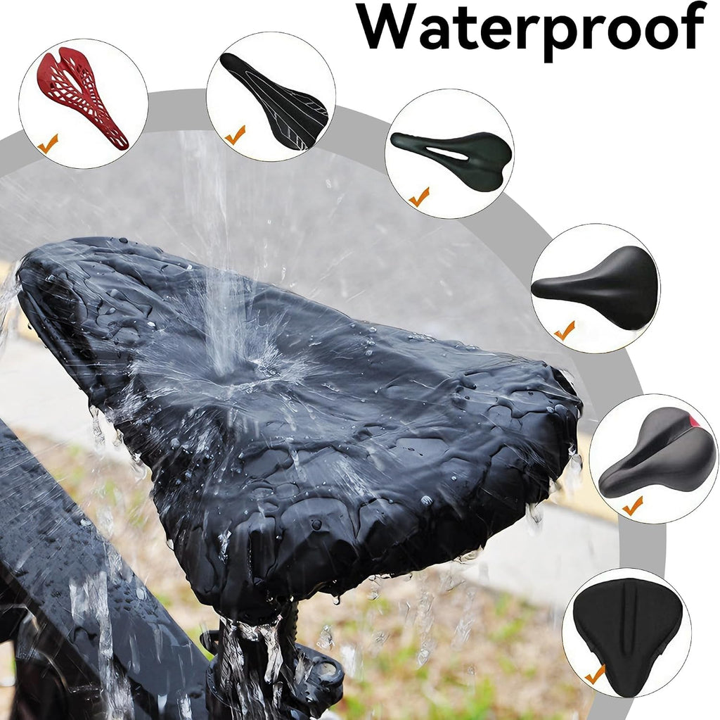 Black Waterproof Bicycle Seat Cover Dustproof Rainproof Saddle Protector for Cycling