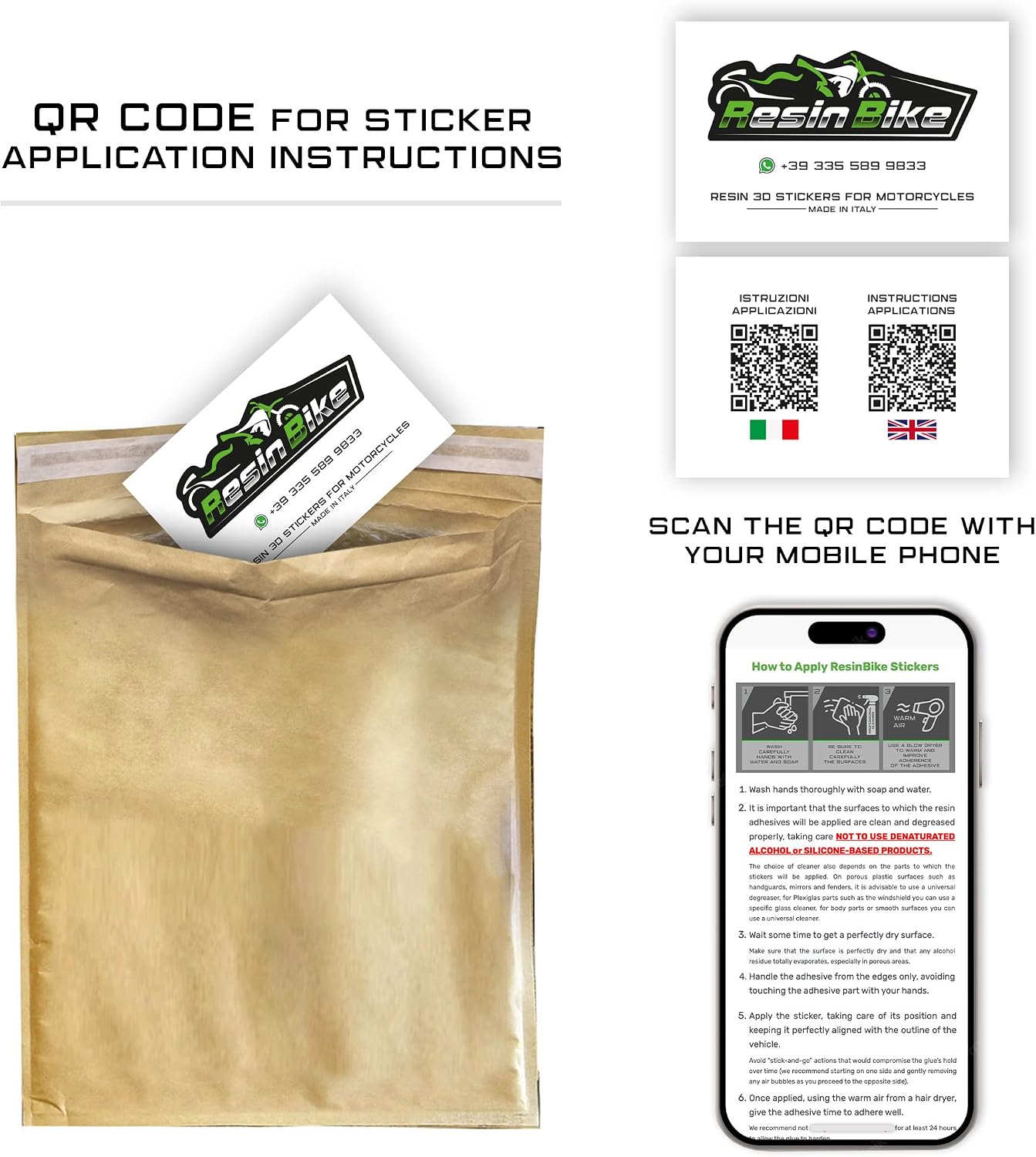 Resin Bike Motorcycle 3D Stickers Compatible with Aprilia RS. Fuel Tank Protection from Bumps and Scratches. Motorcycle Resin Stickers - Carbon Fiber Effect - Made in Italy